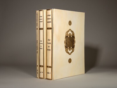 The Book of Kells, Complete Facsimile, 3 Volumes, Bound in Vellum, 218 of 500-image