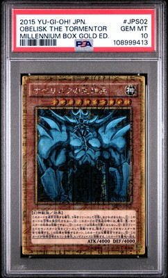 2015 YU-GI-OH! JAPANESE MB01-MILLENNIUM BOX GOLD ED OBELISK THE TORMENTOR PSA 10-image