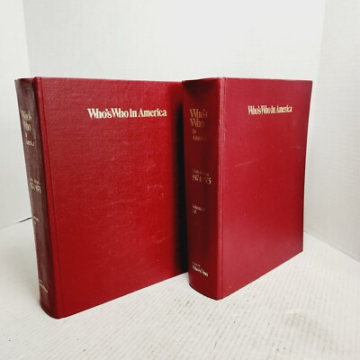 Marquis WHO'S WHO IN AMERICA 38th Edition Volumes 1 & 2- 1974-1975 VTG HC-image