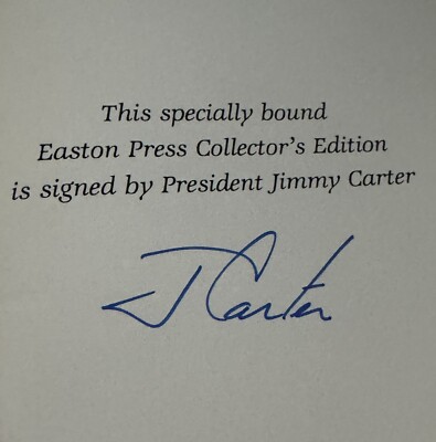 Jimmy Carter Keeping Faith Authentic Signed Autograph Easton Press Leather Book-image