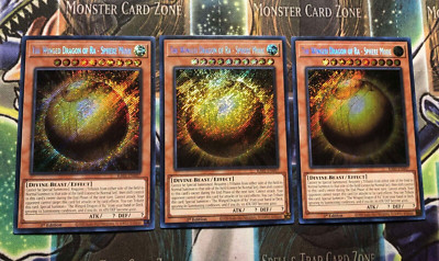 * 3X THE WINGED DRAGON OF RA - SPHERE MODE 3X * SECRET RARE RA01-EN007 YUGIOH-image