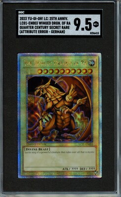 2023 Yu-Gi-Oh Winged Dragon of Ra Quarter Century Rare SGC 9.5-image