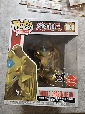 FUNKO POP YU-GI-OH WINGED DRAGON OF RA # 1098 METALLIC GAMESTOP 25th ANNIVERSARY-image