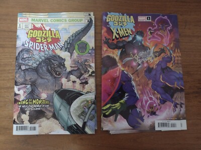 GODZILLA VS SPIDER-MAN # 1 & GODZILLA VS X-MEN # 1 BOTH VARIANT MARVEL COMICS-image