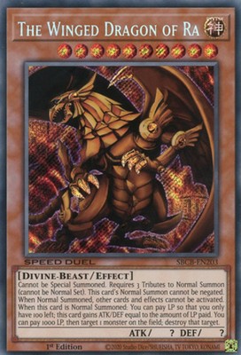 Near Mint, English Yu Gi Oh The Winged Dragon of Ra - SBCB-EN203 - Secret Rare --image