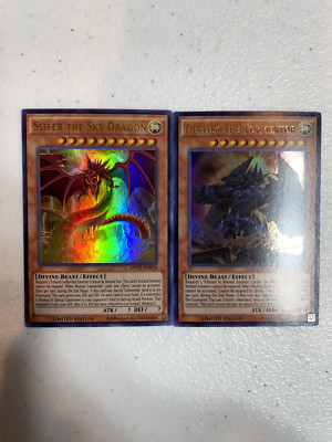 yugioh obelisk the tormentor + slifer the sky dragon mvp1 ultra rare S059 -image