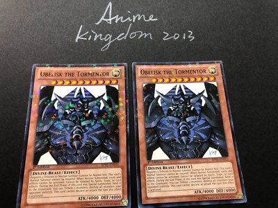 USA Seller Yugioh  2 X BP01-EN021 Obelisk the Tormentor Starfoil Rare 1st Ed LP-image