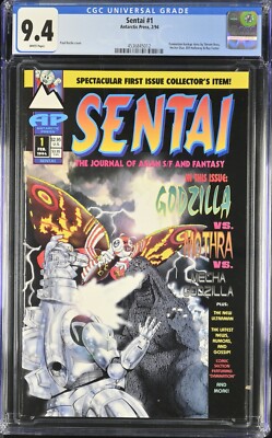 SENTAI #1 KEY 1st UNOFFICIAL APPEARANCE MOTHRA GODZILLA CGC 9.4 WHITE PAGES BOOK-image