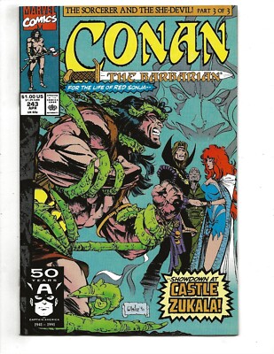 Conan The Barbarian #243 (1991) Red Sonja Marvel Whilce Portacio-image