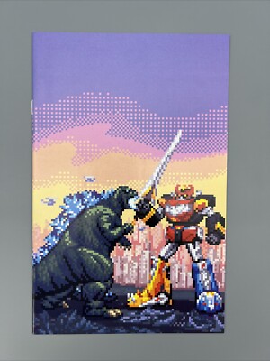 Godzilla vs Mighty Morphin Power Rangers #1 Diego Sanches 8-Bit Virgin Variant-image