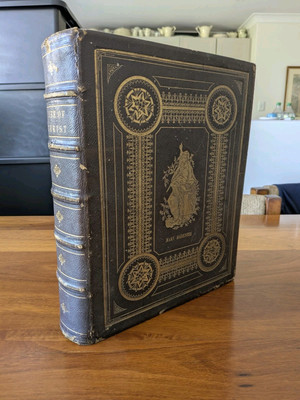 The Life of Jesus Christ, Leather Bound, Library Binding 1871, Rare Christianity-image