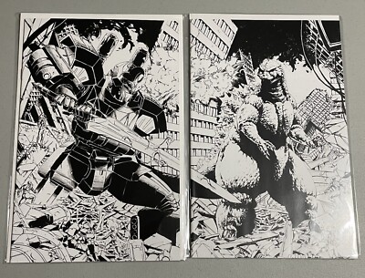 Godzilla vs The Mighty Morphin Power Rangers II #1 B&W Connecting Variant (NM)-image