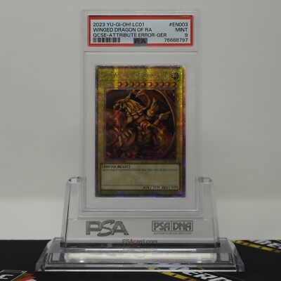 PSA 9 MINT Winged Dragon of Ra #LC01-EN003 Legendary Collection 25th Yugioh-image