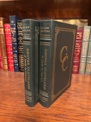 Grover Cleveland.  Allen Nevins   2 Volumes  Easton Press 1987  Leather w Notes-image