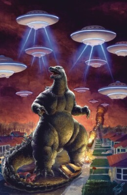 Godzilla Here There Be Aliens #1 1:25 Fero Peniche Virgin Variant 5/14 IDW NM-image