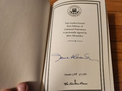 Jane Alexander SIGNED Command Performance Easton Press Leather 2000 1st Ed. COA-image
