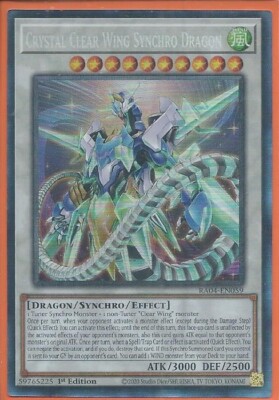 Yugioh Crystal Clear Wing Synchro Dragon Collectors Rare RA04-image