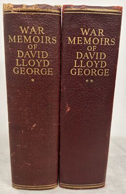 War Memoirs of David Lloyd George, Volumes 1 & 2, Hardback Leatherbound Books-image