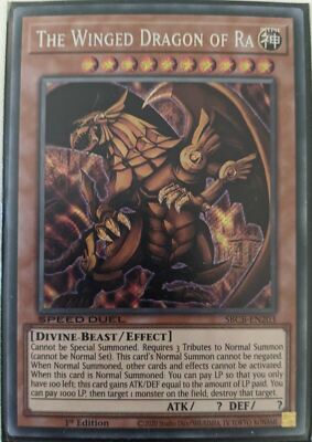 YuGiOh The Winged Dragon of Ra Secret Rare 1st Edition SBCB-EN203 NM Speed Duel-image