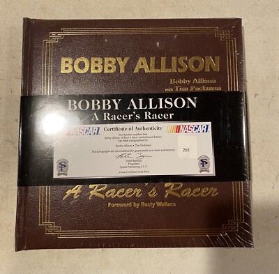 SEALED Bobby Allison “A Racers Racer” with Tim Packman leatherbound Book Ltd 500-image