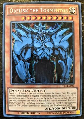 YuGiOh Obelisk the Tormentor Secret Rare Limited Edition CT13-EN002 -image