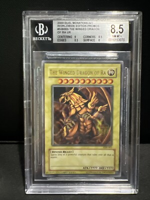 2003 YU-GI-OH Winged Dragon of Ra Ultra Rare #GBI-003 BGS 8.5 Near Mint-Mint-image