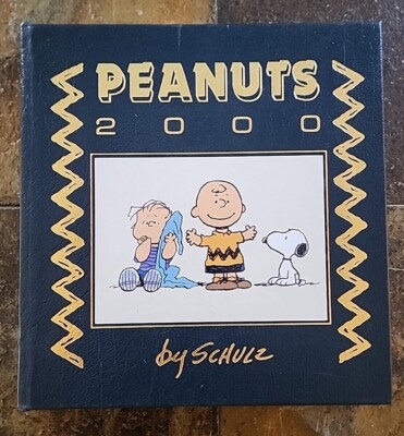 Peanuts 2000 Charles Schulz Hardcover Book First Edition Leather Bound-image