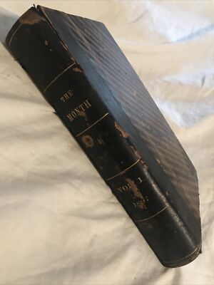 Rare Antique Leather Bound Book 1897 The Month In Literature Art & Life Vol 1  -image