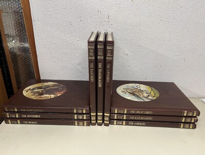 Lot of Nine 1970’s  Time Life Books the Old West Imitation Leather Hardcovers-image