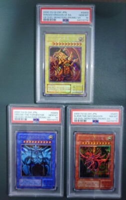 PSA 10 SET Slifer G401 Obelisk G402 Winged Dragon of RA G403 2000 Sequence-image