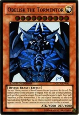 Yugioh-Obelisk the Tormentor-Gold Rare-Limited Edition-GLD4 EN030 (LP)-image