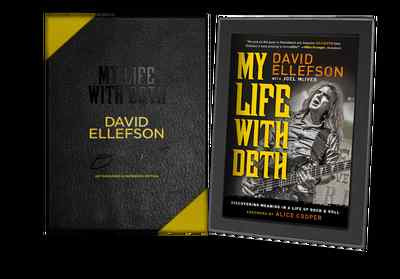 DAVID ELLEFSON My Life with Deth SIGNED book with deluxe leather  Box MEGADETH -image