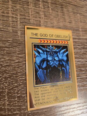 Obelisk The Tormentor Yugioh Card GOLD Ghost Collectible 1st edition METAL M3-image