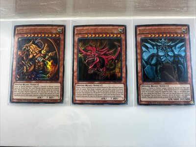 Yu-Gi-Oh! Egyptian God Cards Set Slifer, Obelisk, The Winged Dragon Of Ra Effect-image
