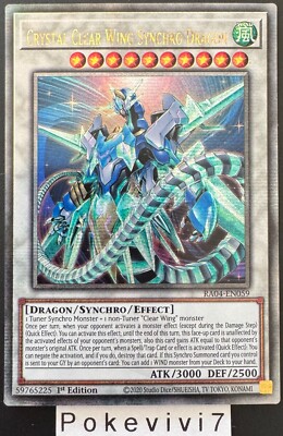 YU-GI-OH! Card CRYSTAL CLEAR WING SYNCHRO DRAGON RA04-EN059 QCSR NEW-image