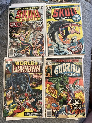 1970’s Marvel Comics Lot W/  Godzilla King of the Monsters #9, Skull 6 8, + More-image