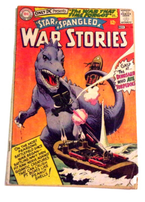 STAR SPANGLED WAR STORIES #123 GD+KONG VS GODZILLA!   1965 RUSS HEATH DINO COV.-image