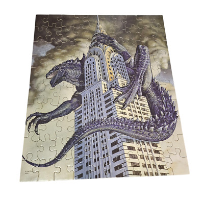 Vintage 1998 Godzilla 100 piece Milton Bradely puzzle, no missing pieces-image