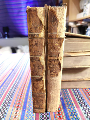 1811 Books The Life Of Samuel Johnson By Boswell Leather Bound Volumes 1 & 2 A/F-image