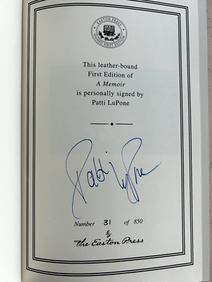 A MEMOIR by Patti LuPone - SIGNED leather bound 1st Edition w/ COA-image