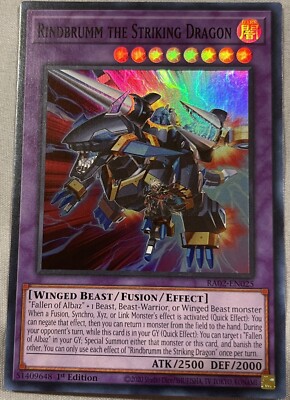 Rindbrumm the Striking Dragon 1st Edition Super Rare RA02-EN025 Yu-Gi-Oh!-image