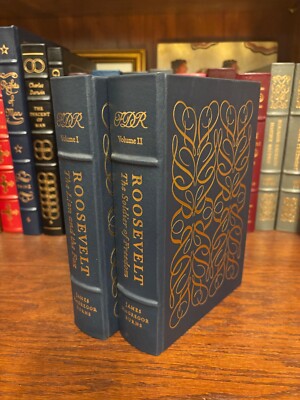 Franklin Delano Roosevelt.  James Burns. 2 Volumes  Easton Press 1985  Leather-image