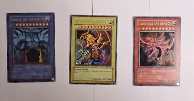 Yu-Gi-Oh! God Cards Set GBI 001 002 003 Slifer Sky Dragon Winged Ra Obelisk-image