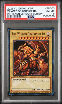 PSA 8 - Yu-Gi-Oh Card - LC01-EN003 - THE WINGED DRAGON OF RA (ultra rare) -NM-MT-image