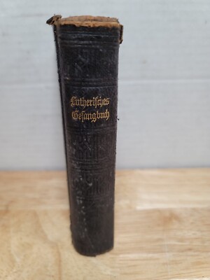 1908 rare leather-bound Book by Kirchen Gefangbuch Fur Evangelilch Lutherilche-image