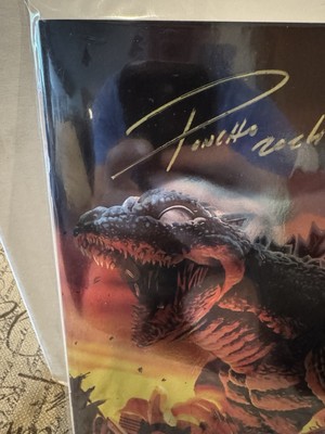 Godzilla vs Mighty Morphin Power Rangers #1 Foil signed by Poncho With COA -image