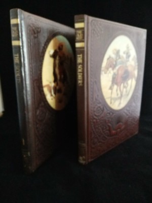 2 Classics of the Old West Time Life Leather bound the scouts and the soldiers -image