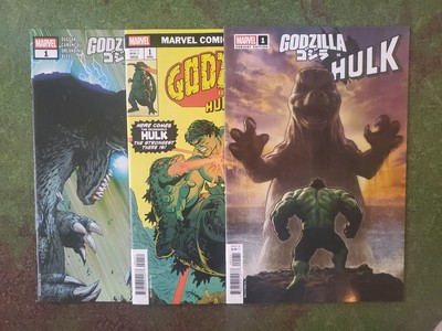 Godzilla Vs Hulk 1 Cover Set Garbett Variant Marvel Comics-image