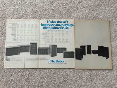 Fisher Full Line Front Cover Fold-out Speaker Original Magazine Ad - 1974-image