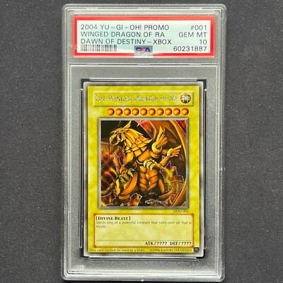 PSA 10 YuGiOh The Winged Dragon of Ra DOD-001 Dawn Destiny Promo Prismatic GEM-image